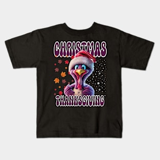 Happy Hallothanksmas Turky Thanksgiving Christmas Kids T-Shirt